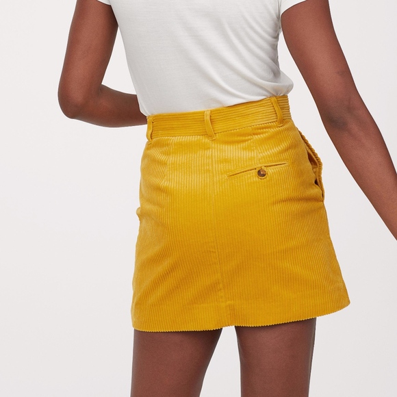 H&M Trend Cotton Corduroy Skirt in Yellow - Picture 4 of 4